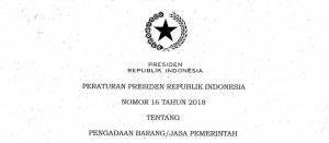 TRAINING ONLINE PERPRES NO.16 TAHUN 2018